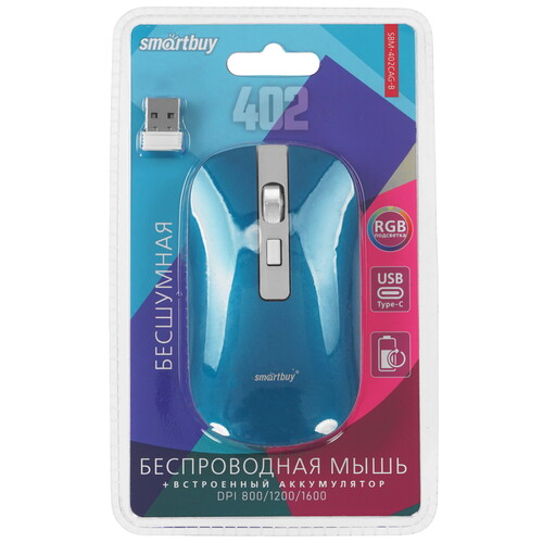 Купить Мышь беспроводная Smartbuy 402CAG [SBM-402CAG-B] синий  9190270. Характеристики, отзывы и цены в Донецке