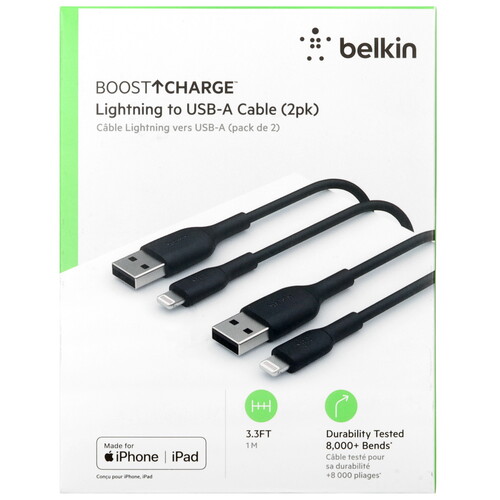 Купить Кабель круглый Belkin Lightning 8-pin MFI - USB 2.0 Type-A черный 1 м  5605592. Характеристики, отзывы и цены в Донецке