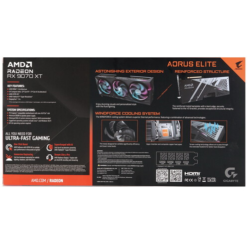 Купить Видеокарта GIGABYTE AMD Radeon 9070 XT AORUS ELITE  5612389. Характеристики, отзывы и цены в Донецке