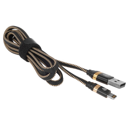 Купить Кабель плоский BY Lightning 8-pin - USB 2.0 Type-A черный 1 м  5482281. Характеристики, отзывы и цены в Донецке