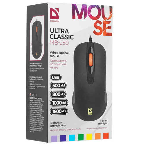 Купить Мышь проводная Defender Ultra Classic MB-280  9175970. Характеристики, отзывы и цены в Донецке