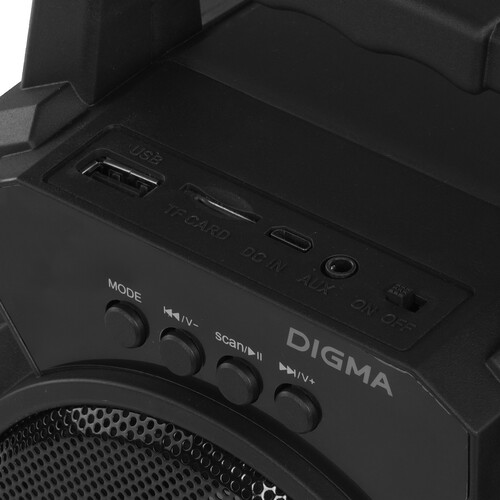 Купить Портативная колонка Digma D-PS1500, черный  5423649. Характеристики, отзывы и цены в Донецке