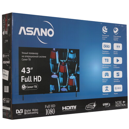 Купить 43" (108 см) Телевизор Asano 43LF5020T черный  9229551. Характеристики, отзывы и цены в Донецке