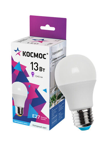 Купить Комплект светодиодных ламп Космос LkecLED13WA60E2765  9303163. Характеристики, отзывы и цены в Донецке
