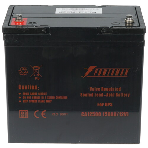 Купить Аккумуляторная батарея для ИБП POWERMAN 12V/50AH  1163344. Характеристики, отзывы и цены в Донецке
