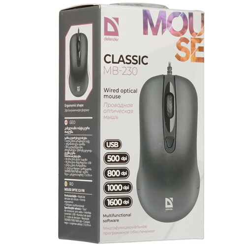 Купить Мышь проводная Defender Classic MB-230  5362366. Характеристики, отзывы и цены в Донецке