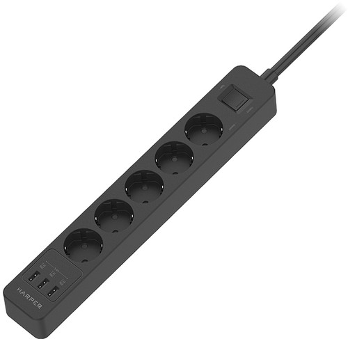 Купить Сетевой фильтр Harper UCH-510 черный  5362783. Характеристики, отзывы и цены в Донецке