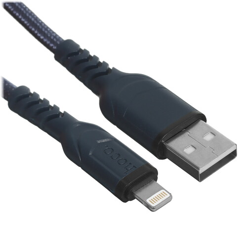 Купить Кабель круглый Hoco Lightning 8-pin - USB 2.0 Type-A синий 1 м  5475123. Характеристики, отзывы и цены в Донецке