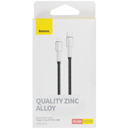 Купить Кабель круглый Baseus Lightning 8-pin - USB Type-C черный 0.25 м  9907377. Характеристики, отзывы и цены в Донецке