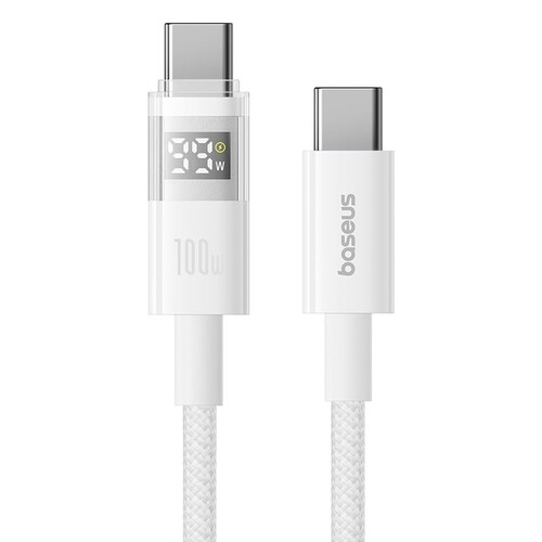 Купить Кабель круглый Baseus USB Type-C - USB Type-C белый 1 м  5627685. Характеристики, отзывы и цены в Донецке