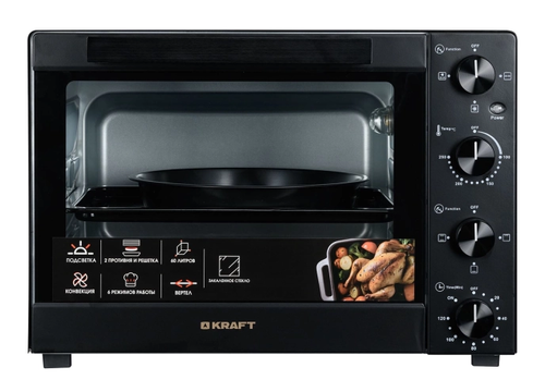 Купить Мини-печь Kraft KFC-MO 6010 HRKBL черный  9197569. Характеристики, отзывы и цены в Донецке