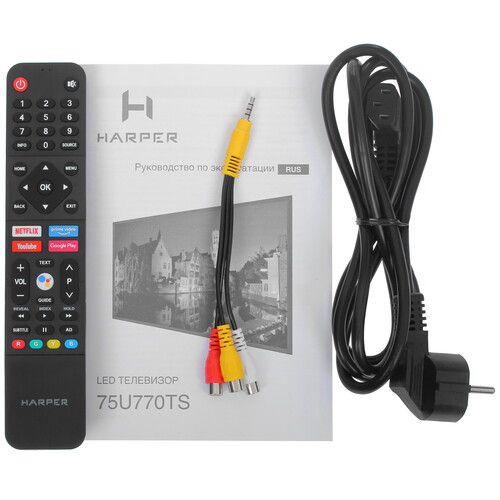 Купить 75" (189 см) Телевизор Harper 75U770TS черный  9921275. Характеристики, отзывы и цены в Донецке