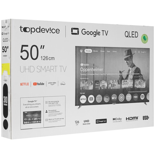 Купить 50" (127 см) Телевизор Topdevice TDTV50CQ09U черный  9217733. Характеристики, отзывы и цены в Донецке