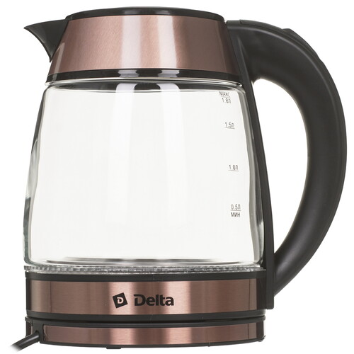 Купить Электрочайник DELTA DL-1120 коричневый  9233362. Характеристики, отзывы и цены в Донецке