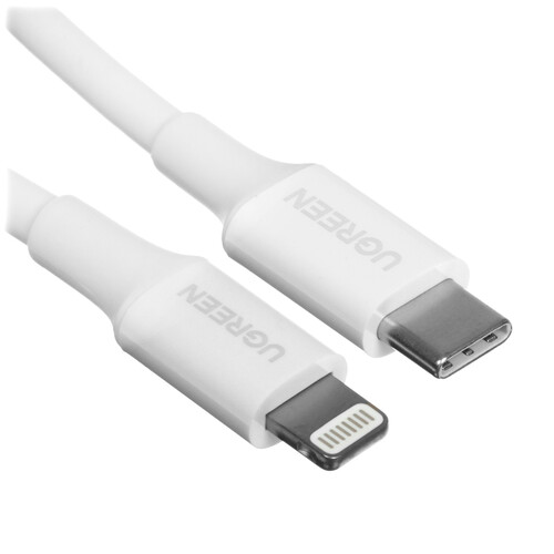 Купить Кабель круглый Ugreen Lightning 8-pin MFI - USB Type-C белый 2 м  9983434. Характеристики, отзывы и цены в Донецке