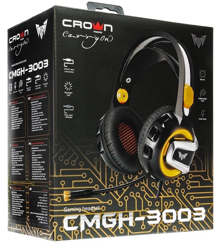 Купить Проводные наушники Crown CMGH-3003 черный  5360373. Характеристики, отзывы и цены в Донецке