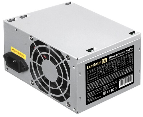 Купить Блок питания ExeGate AA550 [EX292240RUS] серый  9101440. Характеристики, отзывы и цены в Донецке