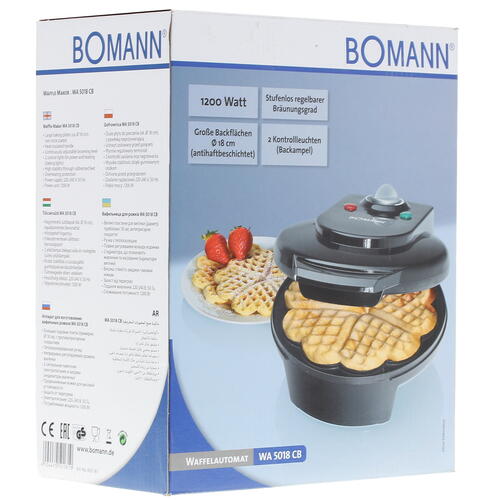 Купить Вафельница Bomann WA 5018 черный  7921579. Характеристики, отзывы и цены в Донецке