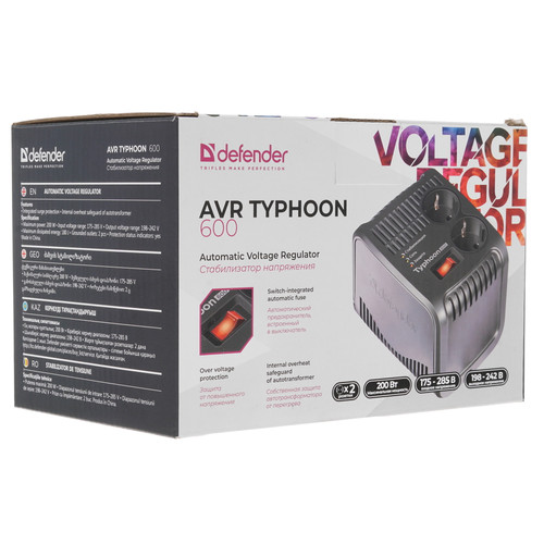 Купить Стабилизатор напряжения Defender AVR Typhoon 600  5338706. Характеристики, отзывы и цены в Донецке
