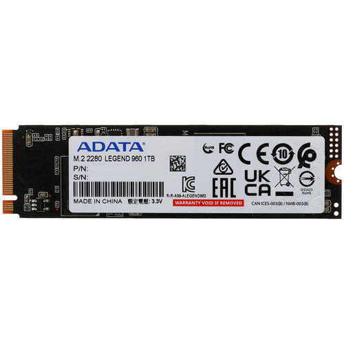 Купить 1000 ГБ M.2 NVMe накопитель ADATA LEGEND 960 [ALEG-960-1TCS]  5076978. Характеристики, отзывы и цены в Донецке