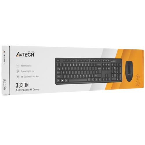 Купить Клавиатура+мышь беспроводная   A4Tech 3330N черный  5035356. Характеристики, отзывы и цены в Донецке