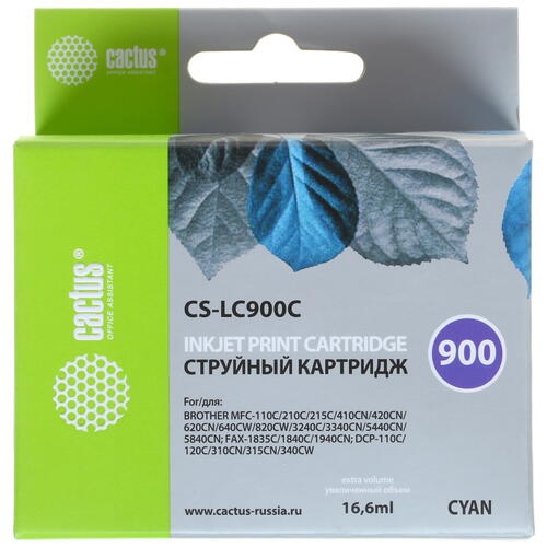 Купить Картридж Cactus CS-LC900C голубой  7974849. Характеристики, отзывы и цены в Донецке