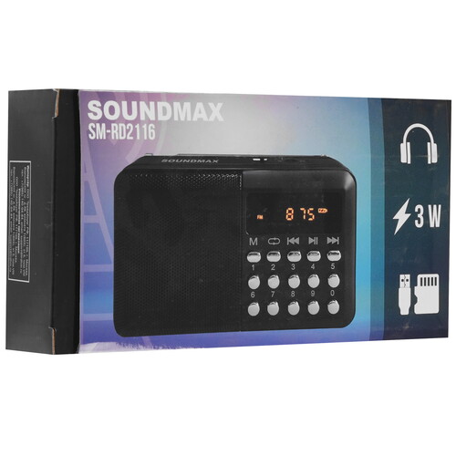 Купить Радиоприемник Soundmax SM-RD2116 черный  9146517. Характеристики, отзывы и цены в Донецке
