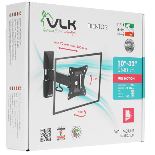 Купить Кронштейн для ТВ VLK TRENTO-2 черный  4827789. Характеристики, отзывы и цены в Донецке