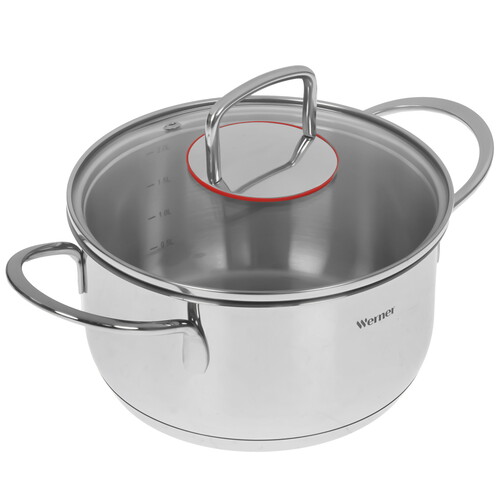 Купить Кастрюля Werner Como 50169 2.4 л 18 см серебристый  9223336. Характеристики, отзывы и цены в Донецке