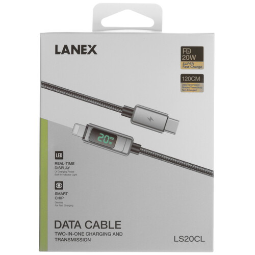 Купить Кабель круглый LANEX Lightning 8-pin - USB Type-C серебристый 1.2 м  9280455. Характеристики, отзывы и цены в Донецке