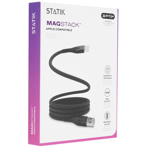Купить Кабель круглый STATIK Lightning 8-pin - USB 2.0 Type-A черный 1 м  9240646. Характеристики, отзывы и цены в Донецке
