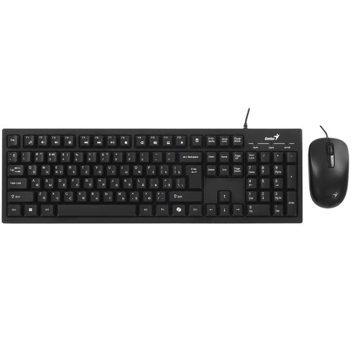 Купить Клавиатура+мышь  проводная  Genius KM-100SE черный  9182664. Характеристики, отзывы и цены в Донецке