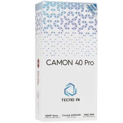 Купить 6.78" Смартфон Tecno CAMON 40 Pro 256 ГБ белый  5623577. Характеристики, отзывы и цены в Донецке