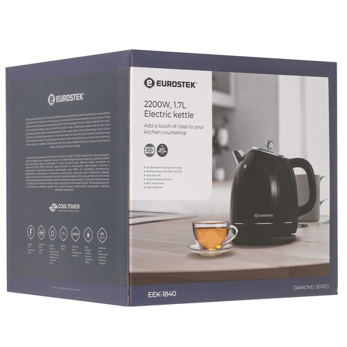 Купить Электрочайник Eurostek EEK-1840 черный  9242820. Характеристики, отзывы и цены в Донецке