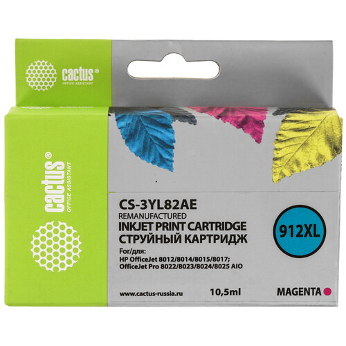 Купить Картридж Cactus CS-3YL82AE 912XL пурпурный  9065619. Характеристики, отзывы и цены в Донецке