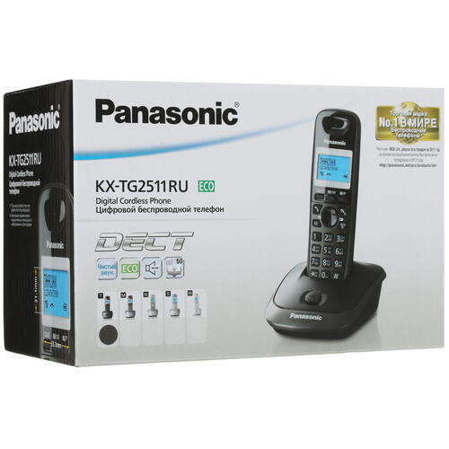 Купить Телефон беспроводной (DECT) Panasonic KX-TG2511RUT  0189376. Характеристики, отзывы и цены в Донецке