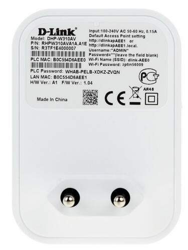 Купить Адаптер PowerLine D-Link DHP-W310AV  6625250. Характеристики, отзывы и цены в Донецке