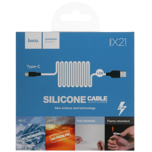 Купить Кабель круглый Hoco USB Type-C - USB 2.0 Type-A белый 1 м  5474974. Характеристики, отзывы и цены в Донецке