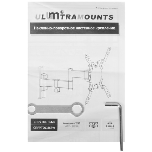 Купить Кронштейн для ТВ UltraMounts UM866 черный  9200230. Характеристики, отзывы и цены в Донецке