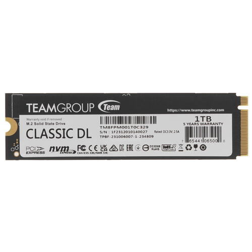 Купить 1000 ГБ M.2 NVMe накопитель TEAMGROUP T-CREATE CLASSIC DL [TM8FPM001T0C329]  5441959. Характеристики, отзывы и цены в Донецке