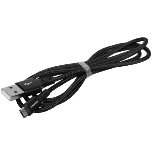 Купить Кабель круглый Borofone micro USB - USB 2.0 Type-A черный 1 м  5475153. Характеристики, отзывы и цены в Донецке