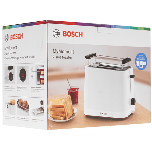 Купить Тостер Bosch TAT 3M121 белый  9313877. Характеристики, отзывы и цены в Донецке