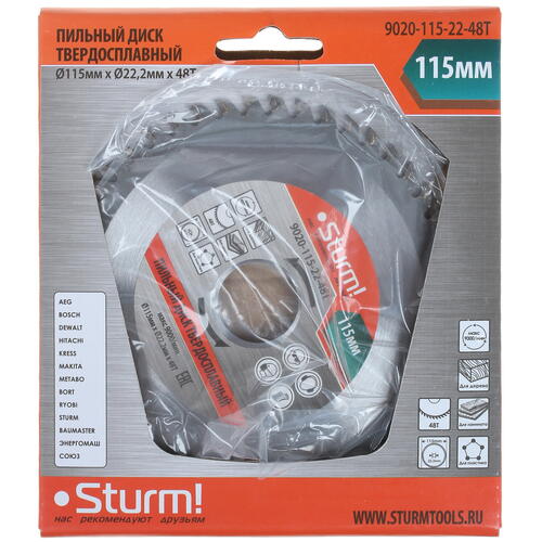 Купить Диск пильный Sturm! 9020-115-22-48T  1287251. Характеристики, отзывы и цены в Донецке