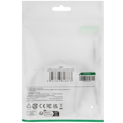 Купить Кабель   Ugreen jack 3.5 мм - jack 3.5 мм черный  9983705. Характеристики, отзывы и цены в Донецке