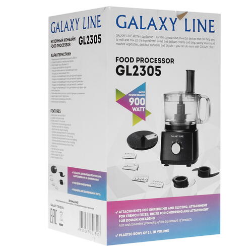 Купить Кухонный комбайн Galaxy GL2305 черный  8199167. Характеристики, отзывы и цены в Донецке