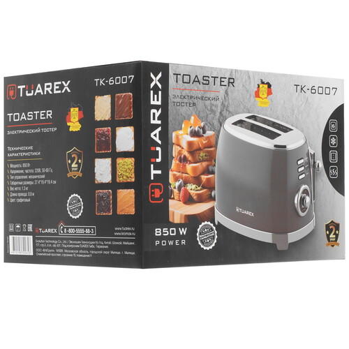 Купить Тостер Tuarex TK-6007 серый  9229155. Характеристики, отзывы и цены в Донецке