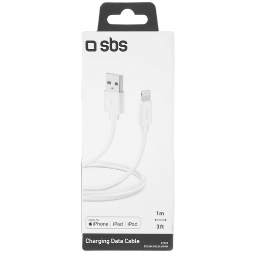 Купить Кабель круглый SBS Polo Collection Lightning 8-pin - USB 2.0 Type-A белый 1 м  5471851. Характеристики, отзывы и цены в Донецке