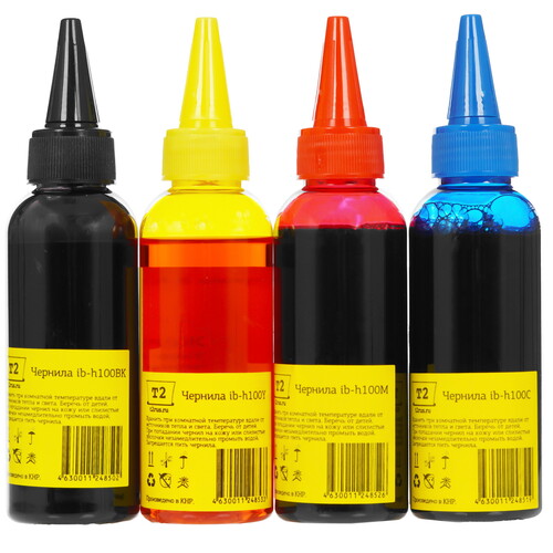 Купить Чернила  T2 IB-H100_MP голубой, желтый, пурпурный, черный  9115211. Характеристики, отзывы и цены в Донецке