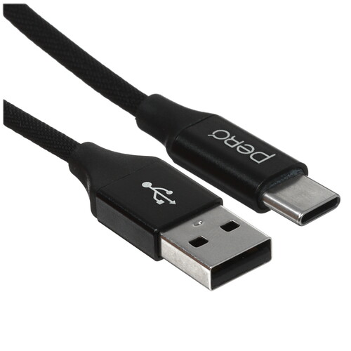 Купить Кабель круглый PERO USB Type-C - USB 2.0 Type-A черный 1 м  5603570. Характеристики, отзывы и цены в Донецке