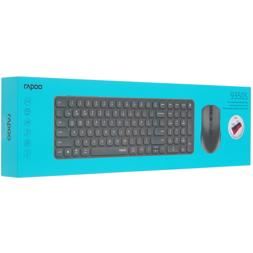 Купить Клавиатура+мышь беспроводная   RAPOO 9350S черный  9284433. Характеристики, отзывы и цены в Донецке